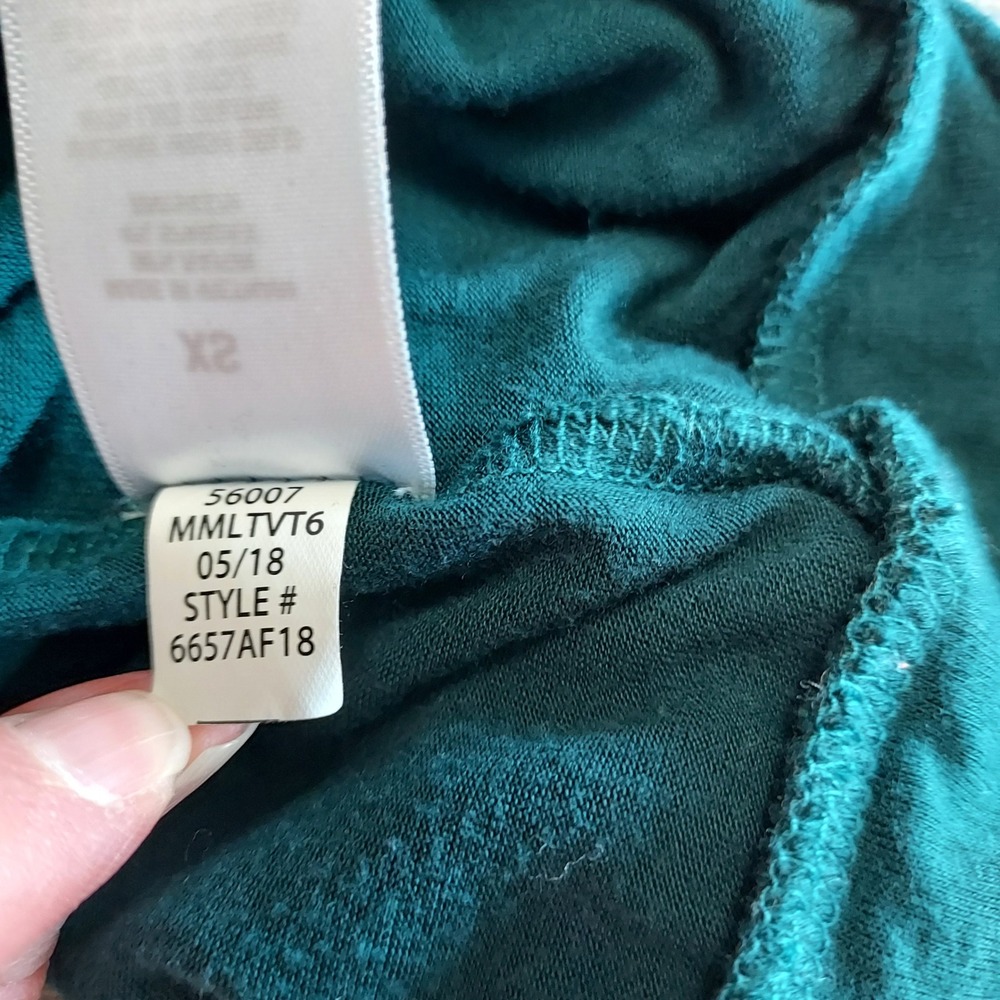 Aeropostale  XS Teal Green Off Shoulder Ruffle Knit Top Festival Boho Peasant - Picture 7 of 7